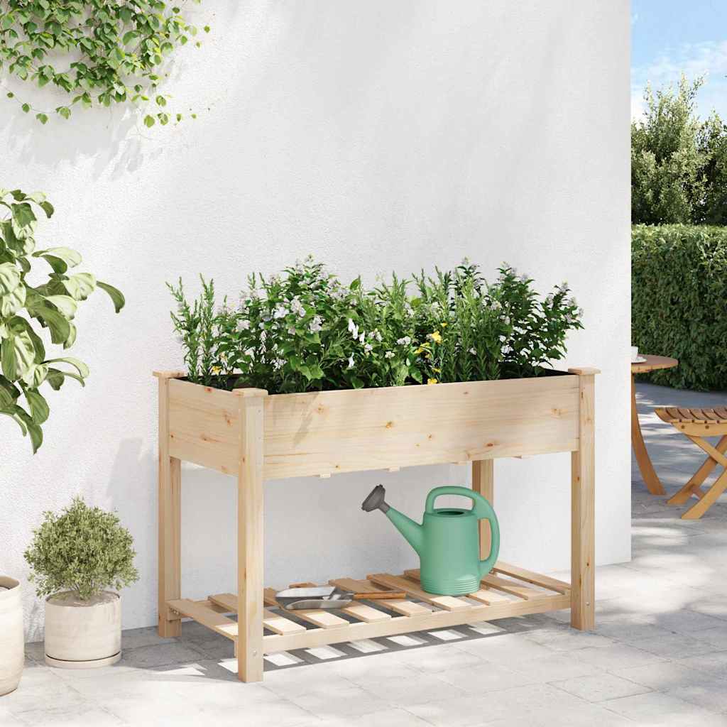 Garden Planter Beige 115 x 59 x 76.5 cm Solid Fir Wood