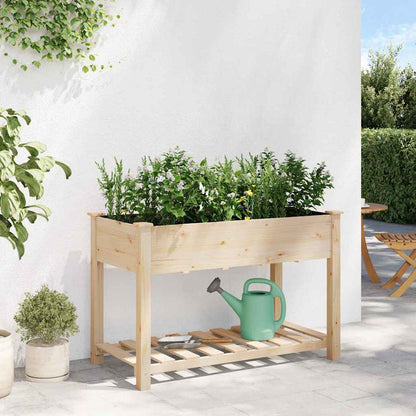 Garden Planter Beige 115 x 59 x 76.5 cm Solid Fir Wood