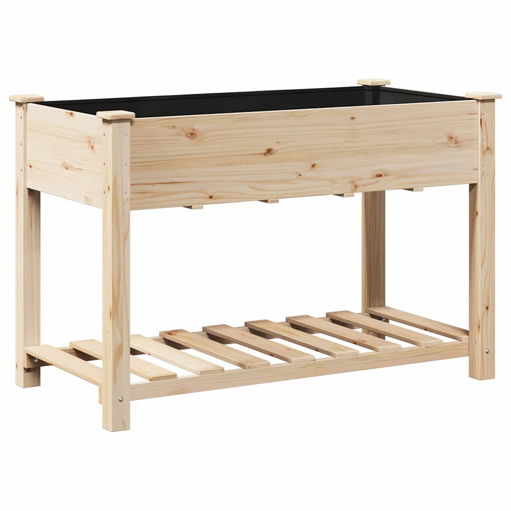 Garden Planter Beige 115 x 59 x 76.5 cm Solid Fir Wood