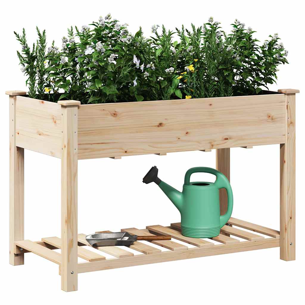 Garden Planter Beige 115 x 59 x 76.5 cm Solid Fir Wood