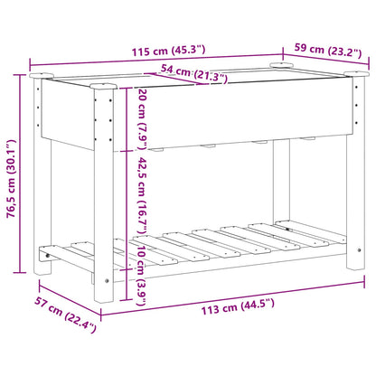 Garden Planter Beige 115 x 59 x 76.5 cm Solid Fir Wood