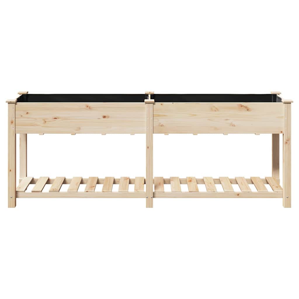 Garden Planter Beige 203 x 53 x 76.5 cm Solid Fir Wood