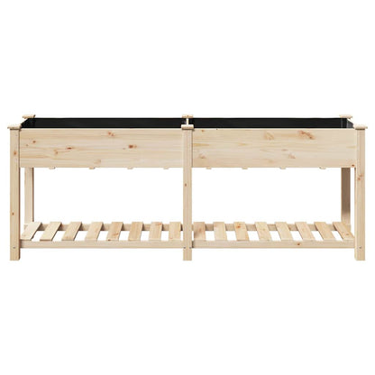 Garden Planter Beige 203 x 53 x 76.5 cm Solid Fir Wood