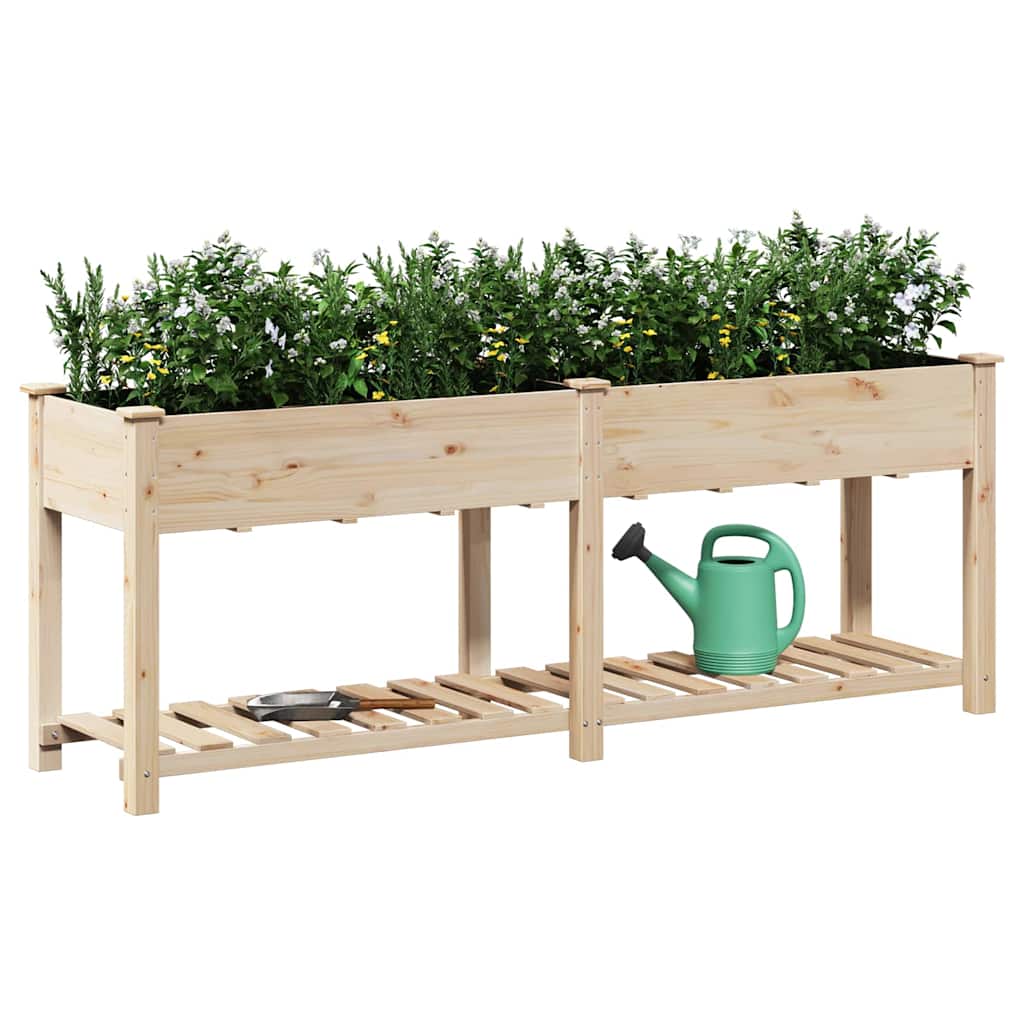 Garden Planter Beige 203 x 53 x 76.5 cm Solid Fir Wood