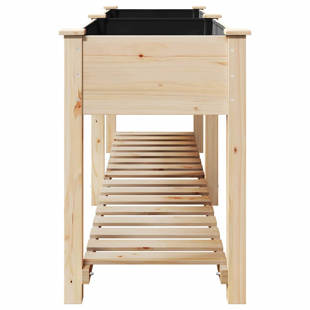 Garden Planter Beige 203 x 53 x 76.5 cm Solid Fir Wood