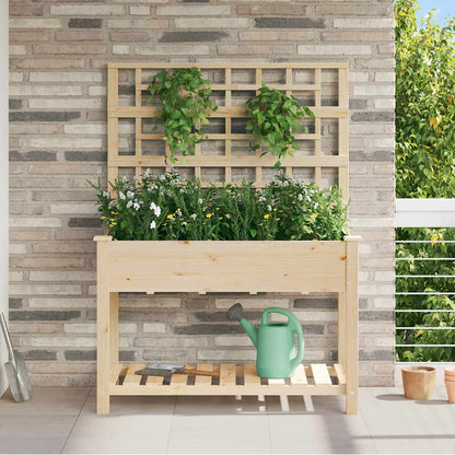 Garden Planter Beige 115 x 60.5 x 153 cm Solid Fir Wood