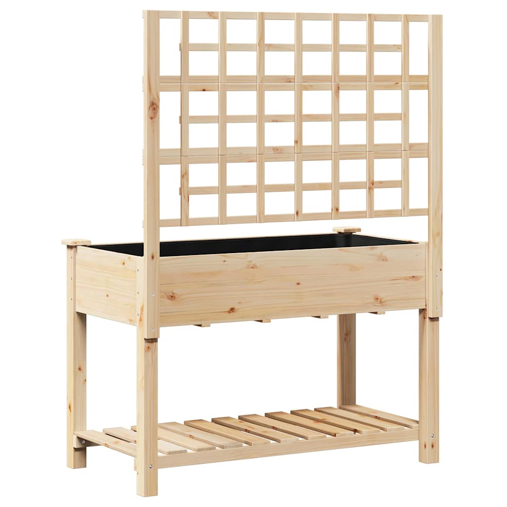 Garden Planter Beige 115 x 60.5 x 153 cm Solid Fir Wood