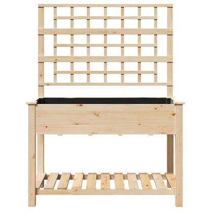 Garden Planter Beige 115 x 60.5 x 153 cm Solid Fir Wood