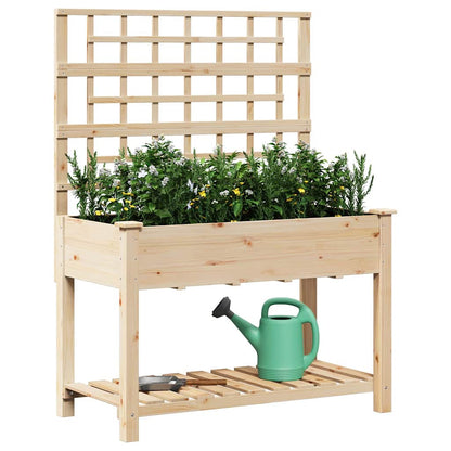 Garden Planter Beige 115 x 60.5 x 153 cm Solid Fir Wood