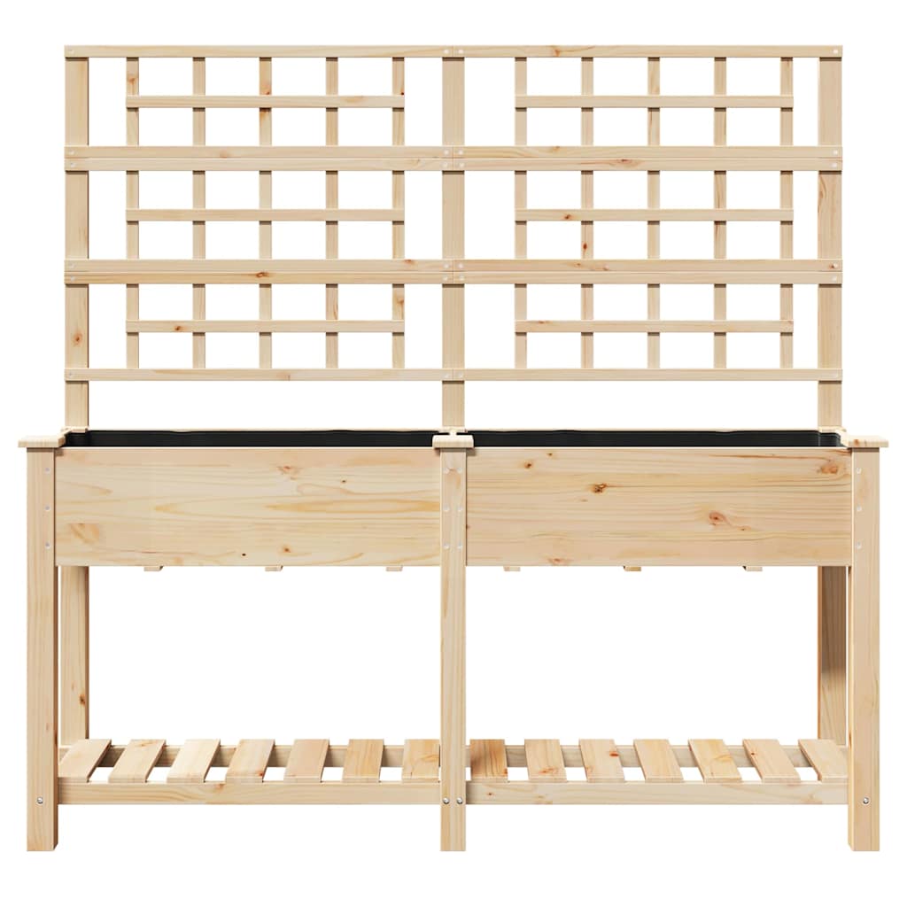 Garden Planter Beige 161 x 46 x 152.5 cm Solid Fir Wood