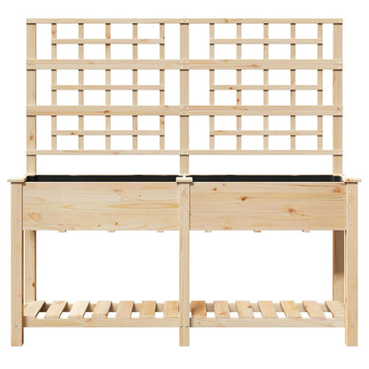 Garden Planter Beige 161 x 46 x 152.5 cm Solid Fir Wood