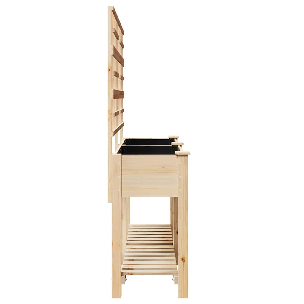 Garden Planter Beige 161 x 46 x 152.5 cm Solid Fir Wood
