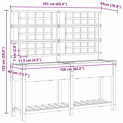 Garden Planter Beige 161 x 46 x 152.5 cm Solid Fir Wood