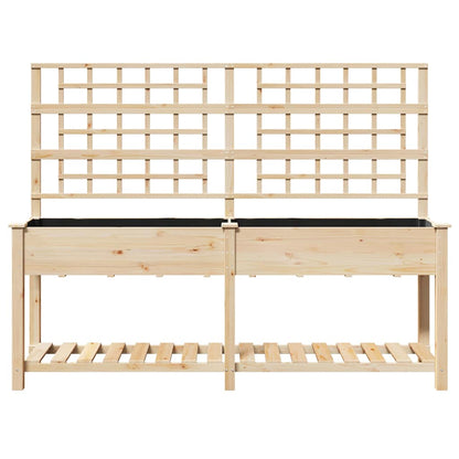 Garden Planter Beige 203.5 x 54 x 152.5 cm Solid Fir Wood