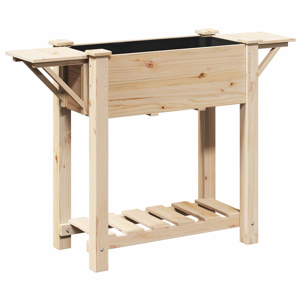 Garden Planter Beige 111 x 37 x 76.5 cm Solid Fir Wood