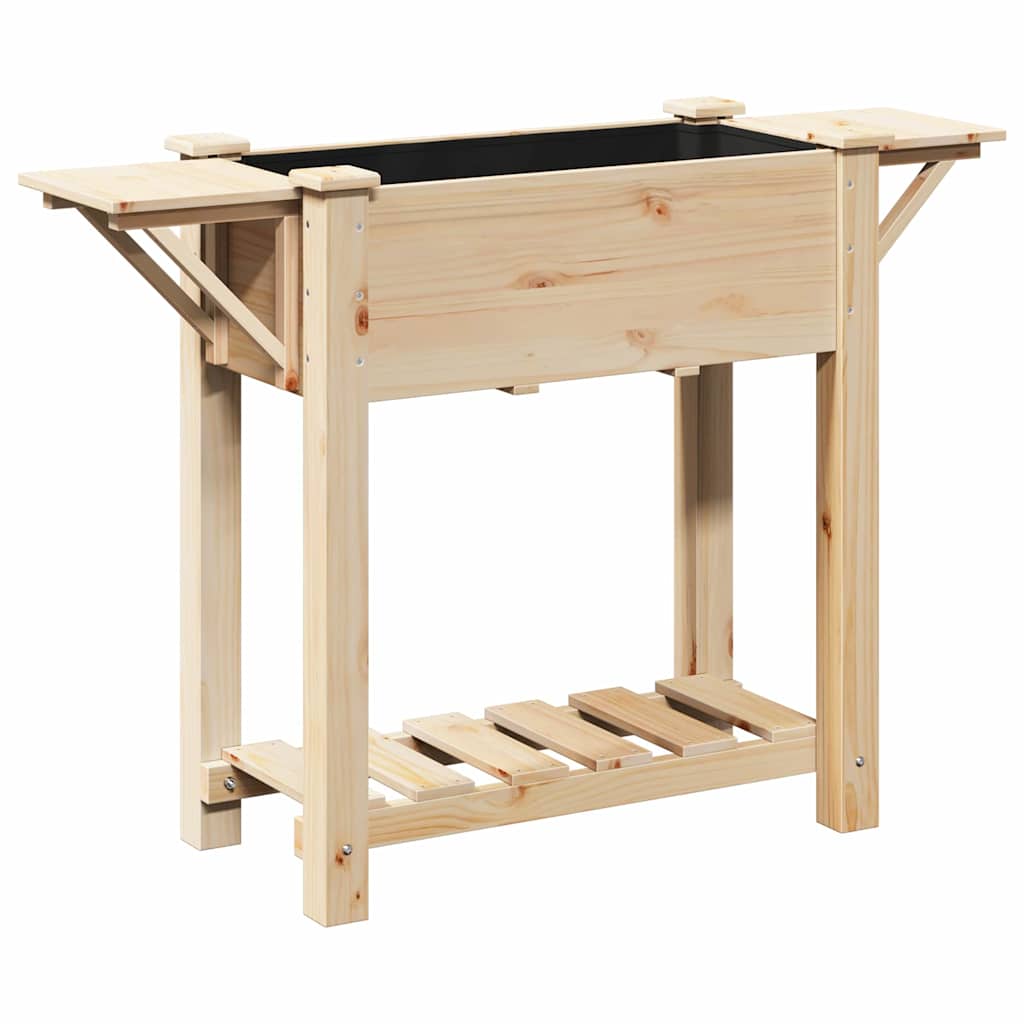 Garden Planter Beige 111 x 37 x 76.5 cm Solid Fir Wood