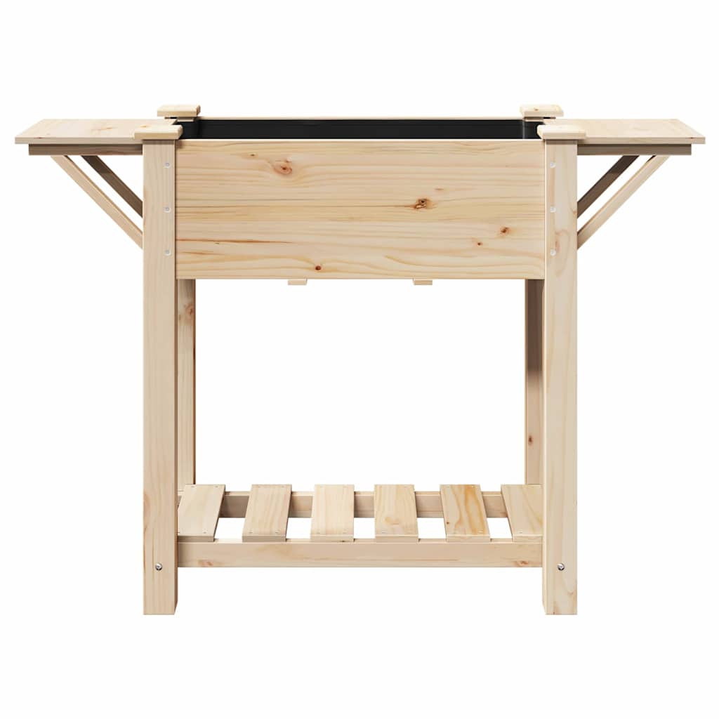 Garden Planter Beige 111 x 37 x 76.5 cm Solid Fir Wood