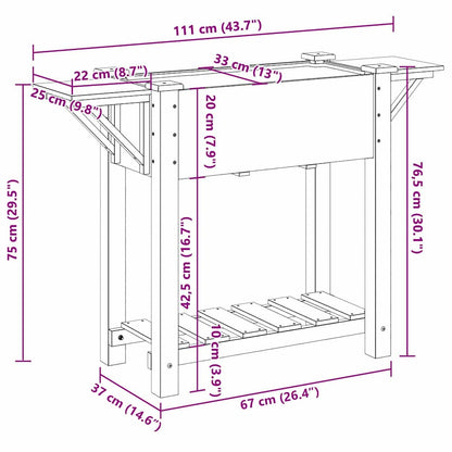 Garden Planter Beige 111 x 37 x 76.5 cm Solid Fir Wood