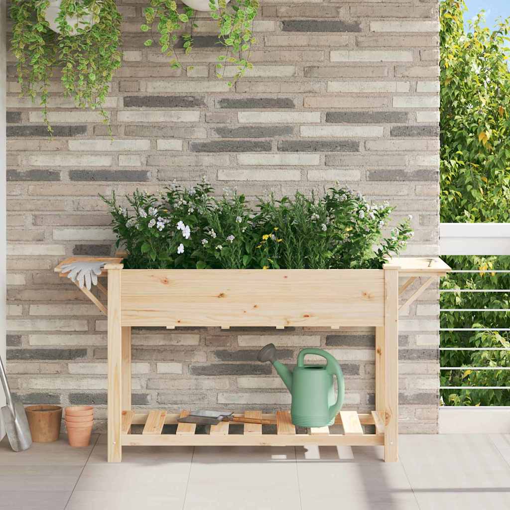 Garden Planter Beige 155 x 59 x 76.5 cm Solid Fir Wood
