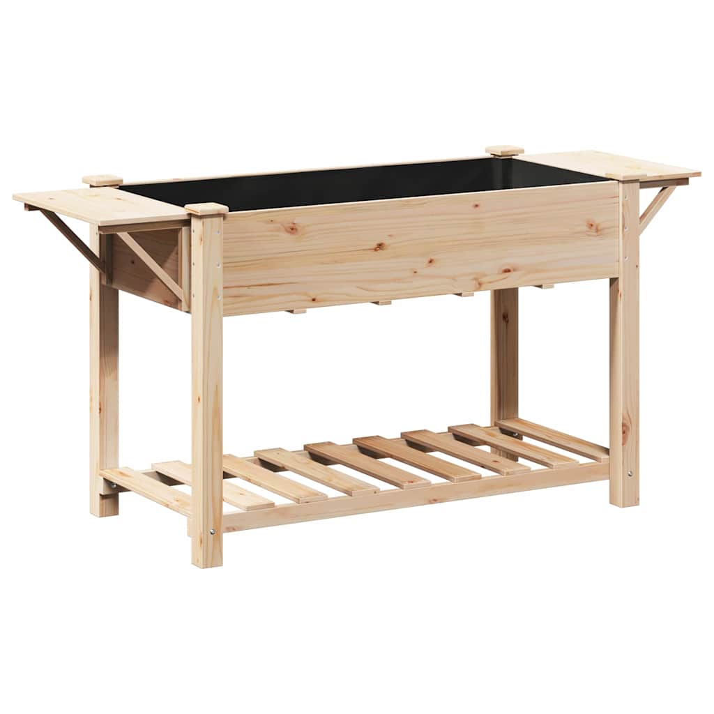 Garden Planter Beige 155 x 59 x 76.5 cm Solid Fir Wood