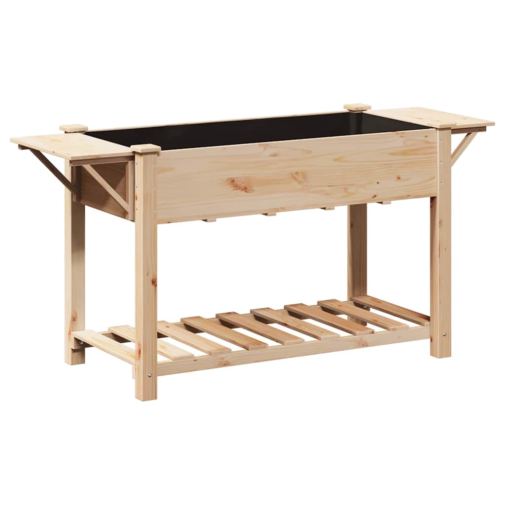 Garden Planter Beige 155 x 59 x 76.5 cm Solid Fir Wood