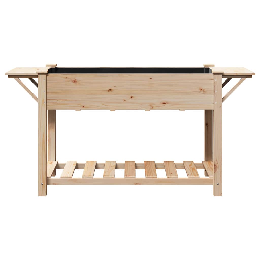 Garden Planter Beige 155 x 59 x 76.5 cm Solid Fir Wood