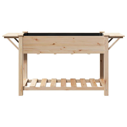 Garden Planter Beige 155 x 59 x 76.5 cm Solid Fir Wood