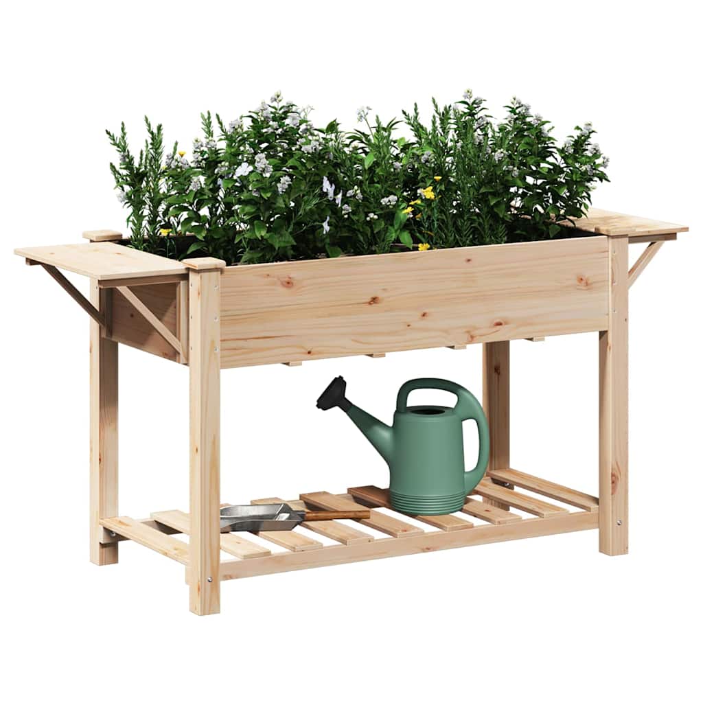 Garden Planter Beige 155 x 59 x 76.5 cm Solid Fir Wood