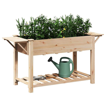 Garden Planter Beige 155 x 59 x 76.5 cm Solid Fir Wood