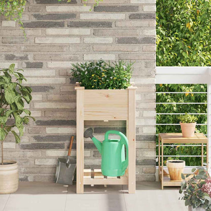 Garden Planter Beige 45 x 45 x 76.5 cm Solid Fir Wood