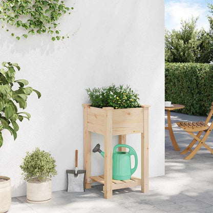Garden Planter Beige 45 x 45 x 76.5 cm Solid Fir Wood