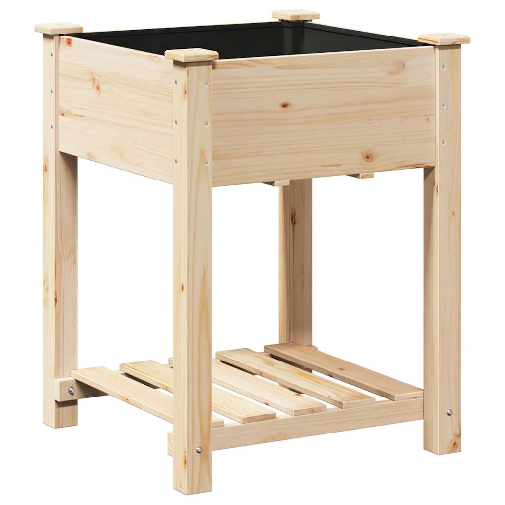 Garden Planter Beige 60.5 x 60 x 76.5 cm Solid Fir Wood