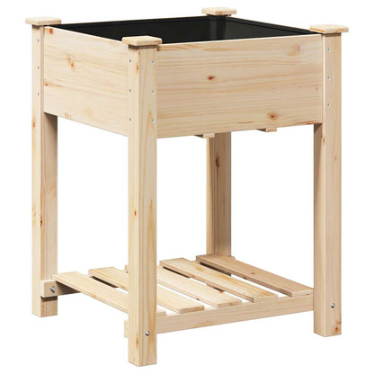 Garden Planter Beige 60.5 x 60 x 76.5 cm Solid Fir Wood