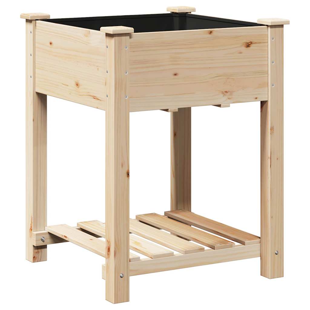 Garden Planter Beige 60.5 x 60 x 76.5 cm Solid Fir Wood