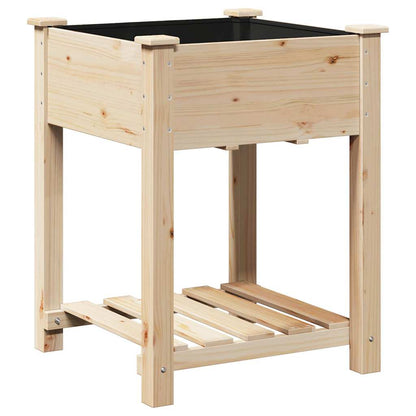 Garden Planter Beige 60.5 x 60 x 76.5 cm Solid Fir Wood