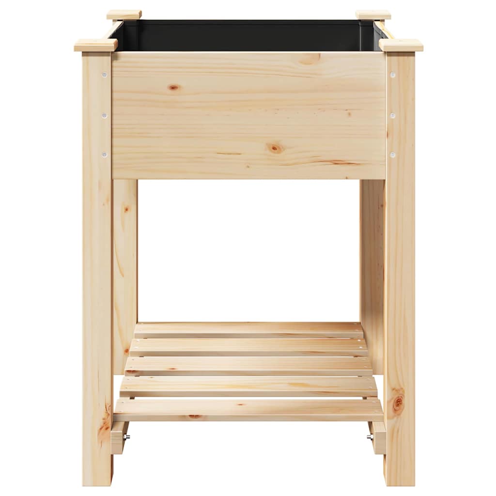 Garden Planter Beige 60.5 x 60 x 76.5 cm Solid Fir Wood