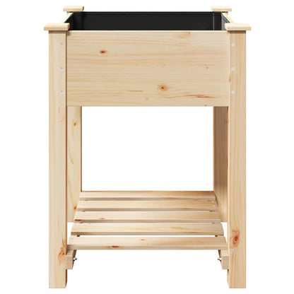 Garden Planter Beige 60.5 x 60 x 76.5 cm Solid Fir Wood