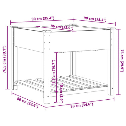 Garden Planter Beige 60.5 x 60 x 76.5 cm Solid Fir Wood