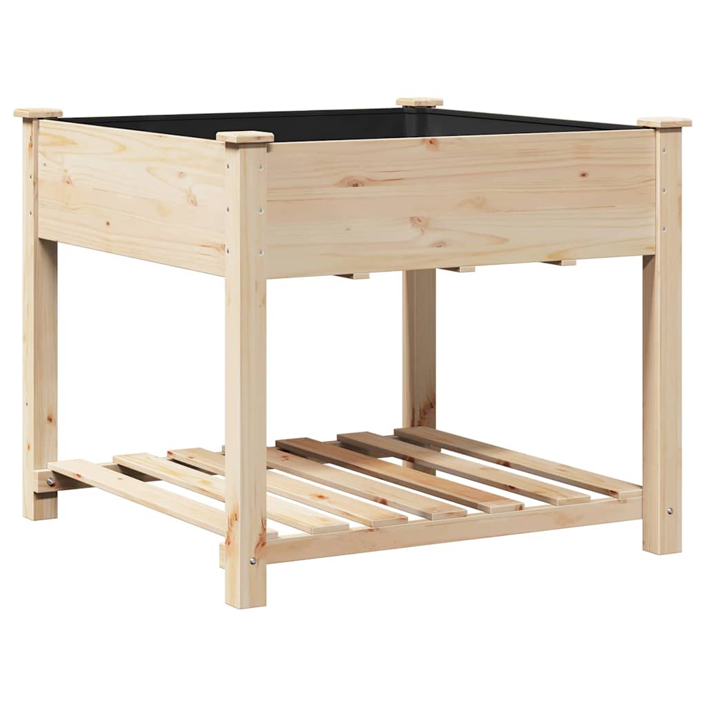 Garden Planter Beige 90 x 90 x 76.5 cm Solid Fir Wood
