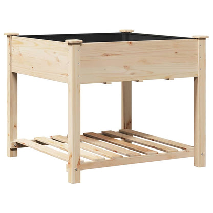 Garden Planter Beige 90 x 90 x 76.5 cm Solid Fir Wood