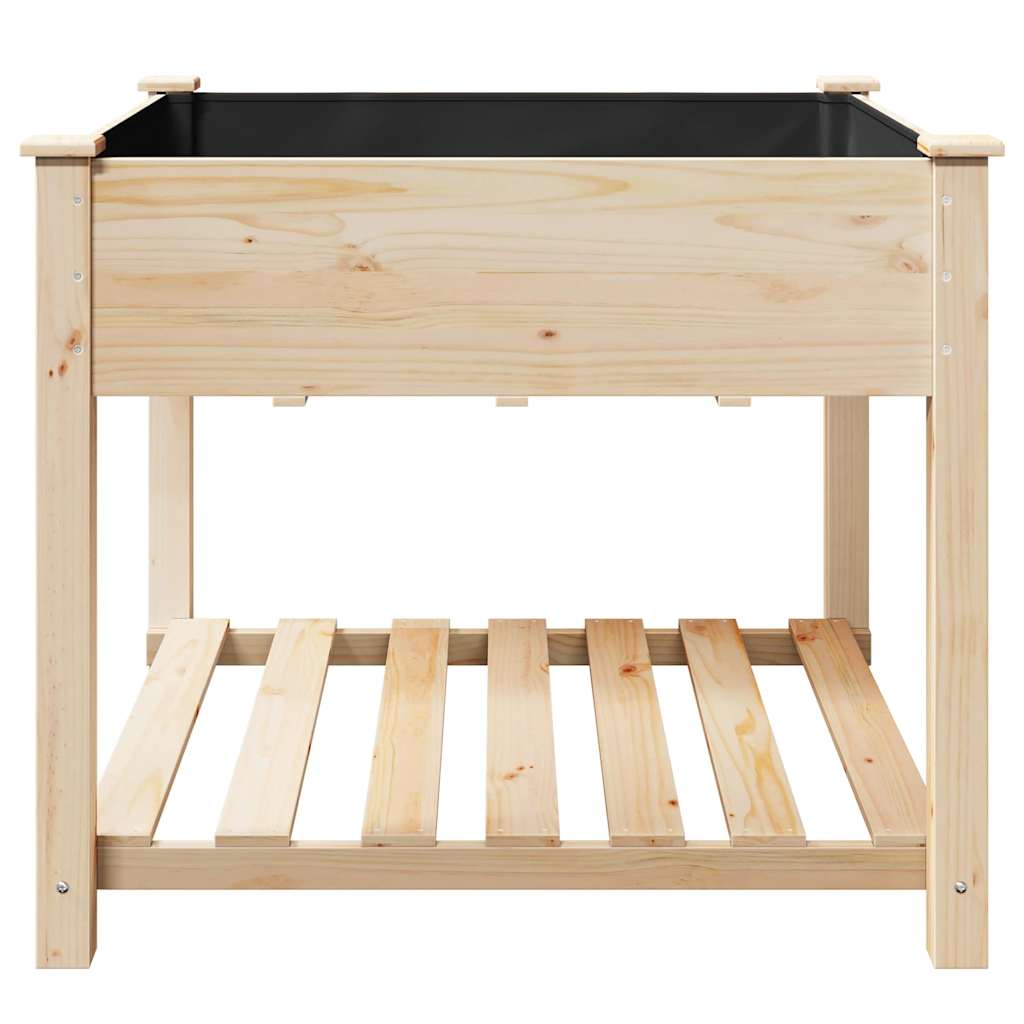 Garden Planter Beige 90 x 90 x 76.5 cm Solid Fir Wood