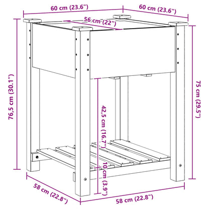 Garden Planter Beige 90 x 90 x 76.5 cm Solid Fir Wood