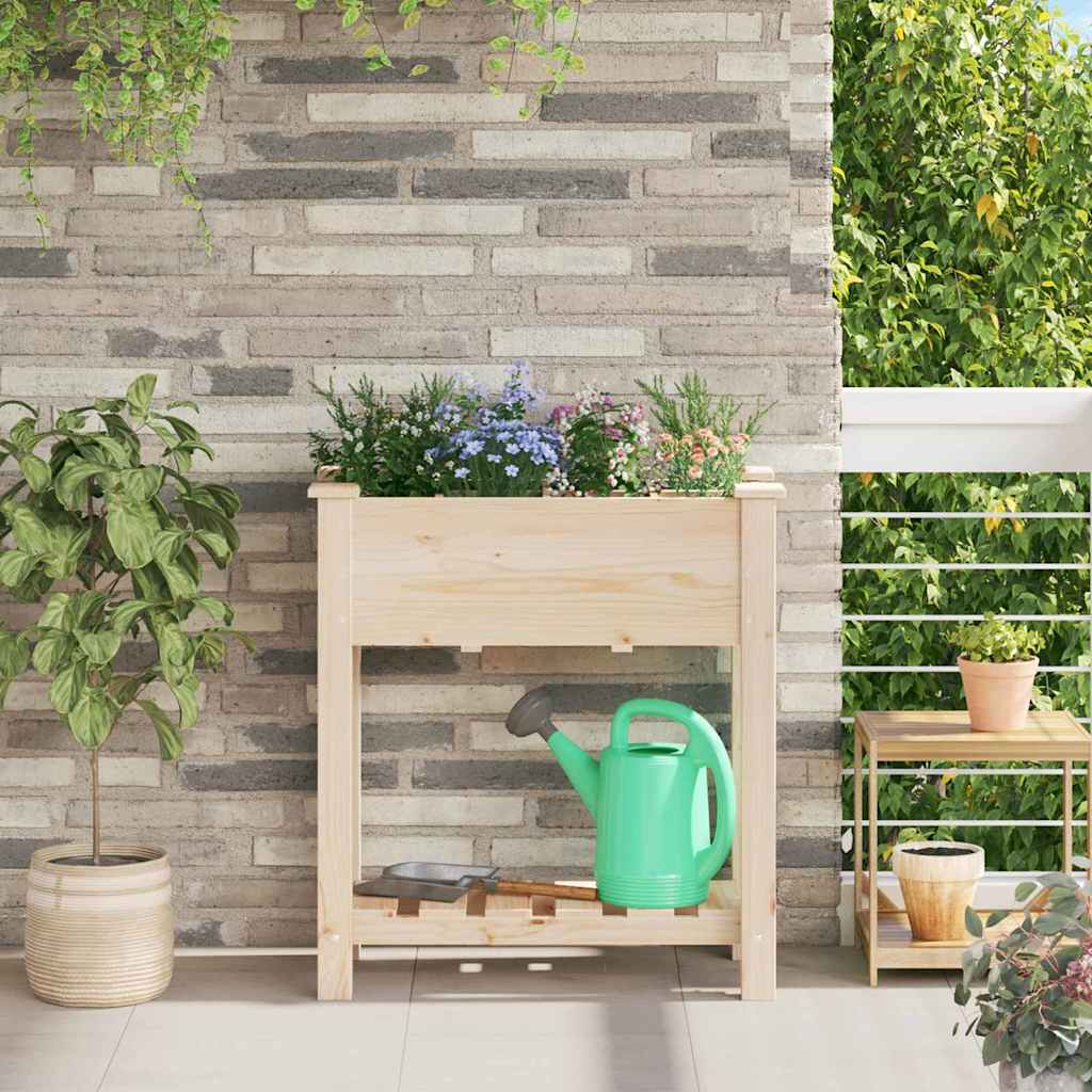 Garden Planter Beige 71 x 37 x 76.5 cm Solid Fir Wood