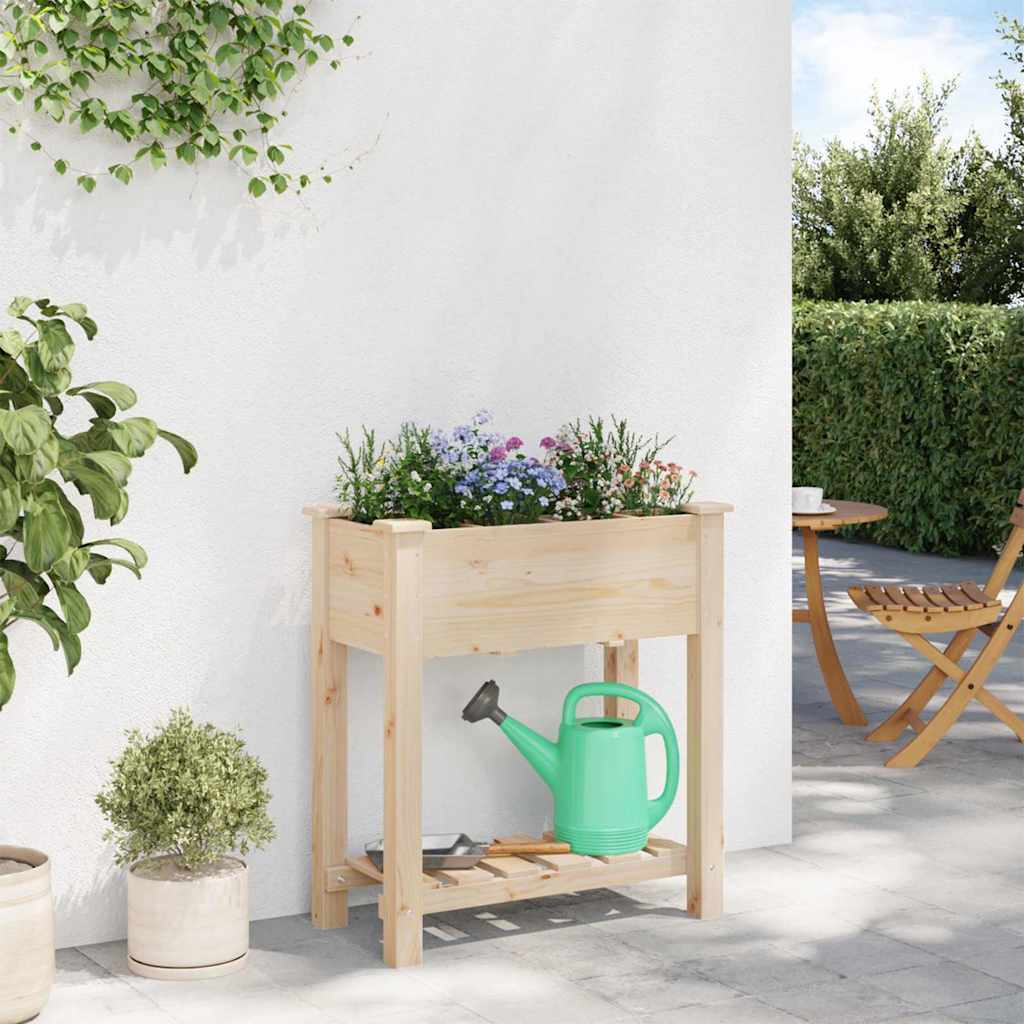 Garden Planter Beige 71 x 37 x 76.5 cm Solid Fir Wood