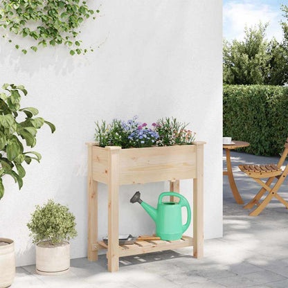 Garden Planter Beige 71 x 37 x 76.5 cm Solid Fir Wood