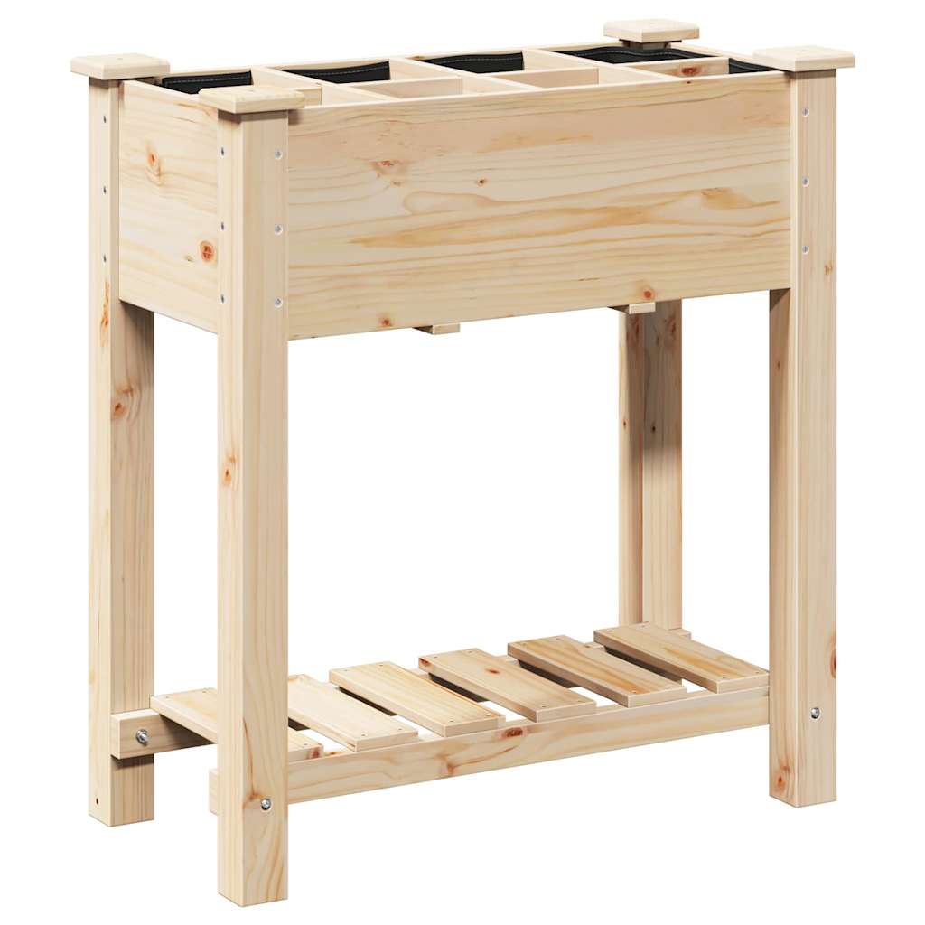 Garden Planter Beige 71 x 37 x 76.5 cm Solid Fir Wood