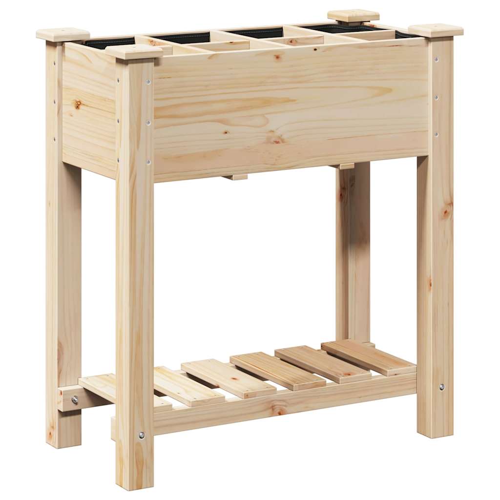 Garden Planter Beige 71 x 37 x 76.5 cm Solid Fir Wood