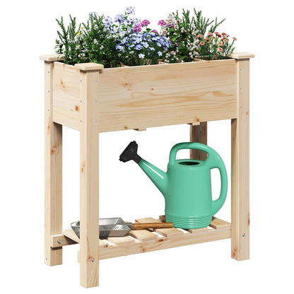 Garden Planter Beige 71 x 37 x 76.5 cm Solid Fir Wood