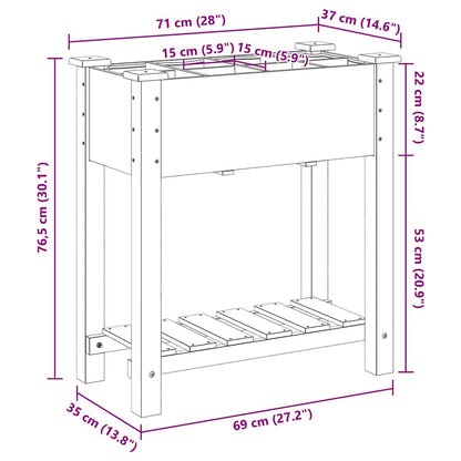 Garden Planter Beige 71 x 37 x 76.5 cm Solid Fir Wood