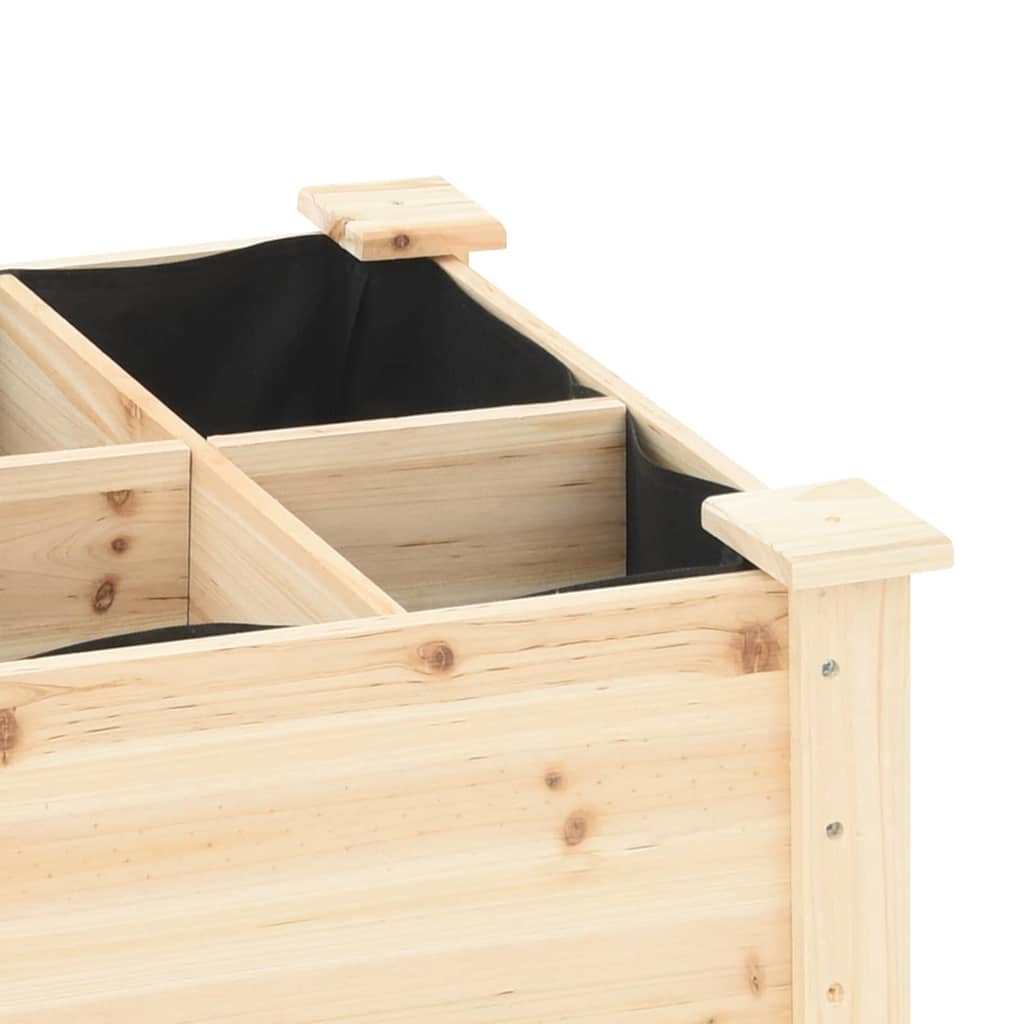Garden Planter Beige 115 x 59 x 76.5 cm Solid Fir Wood